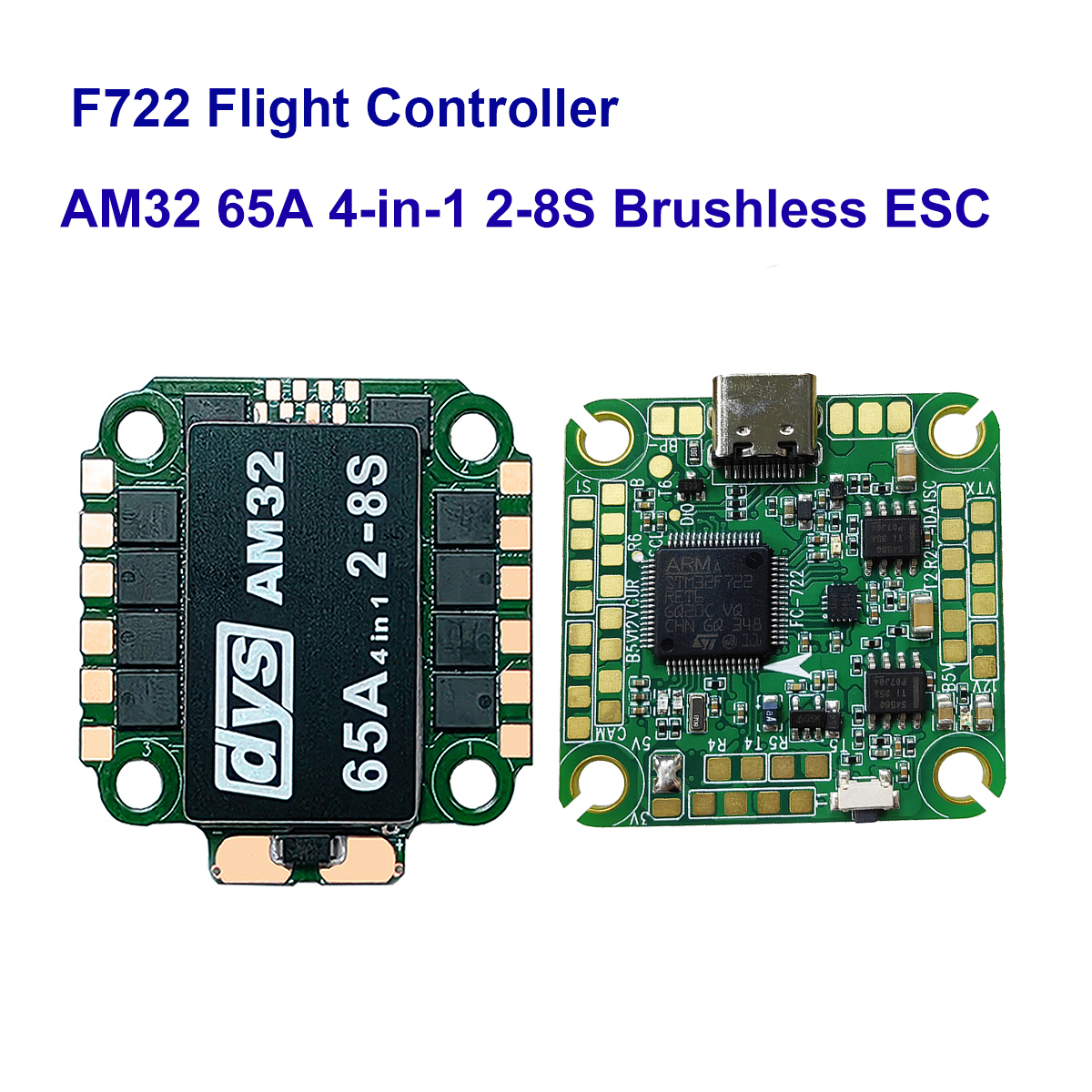 DYS F7 F722 スタック フライト コントローラー 30x30 / AM32 65A 4-in-1 2-8S ブラシレス ESC / FPV レーシング ドローン フリースタイル ドローン クアッドコプター用