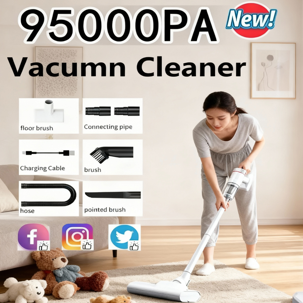 95000Pa ワイヤレスハンドヘルド掃除機車用大吸引力とコードレスポータブル掃除ロボット家庭用掃除機
