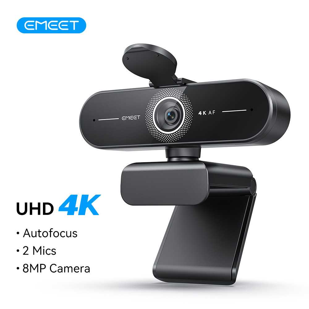 EMEET 4K/1080P ウェブカメラ PC/コンピュータ用 PDAF オートフォーカスビデオカメラ デュアルマイク付きウェブカメラ Zoom/チーム用