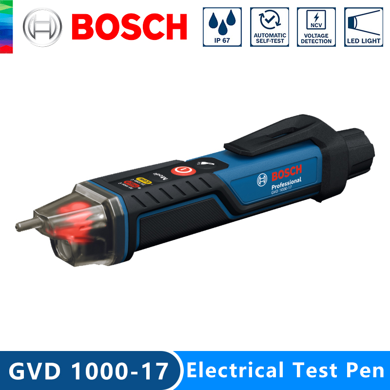ボッシュ GVD 1000-17 プロフェッショナル非接触電圧テスターセルフテスト IP67 定格デュアル電圧電動工具アクセサリー
