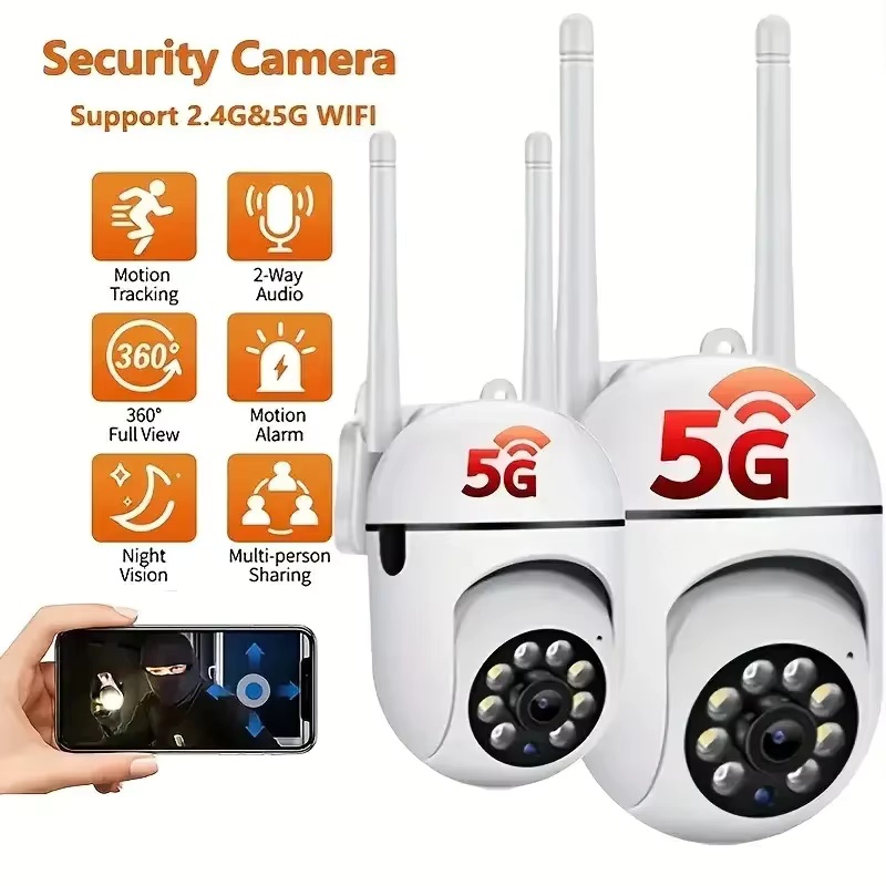8MP ワイヤレス IP 屋外セキュリティ監視カメラ PTZ 4X ズーム AI 人間追跡双方向オーディオ HD ナイトビジョンカラー