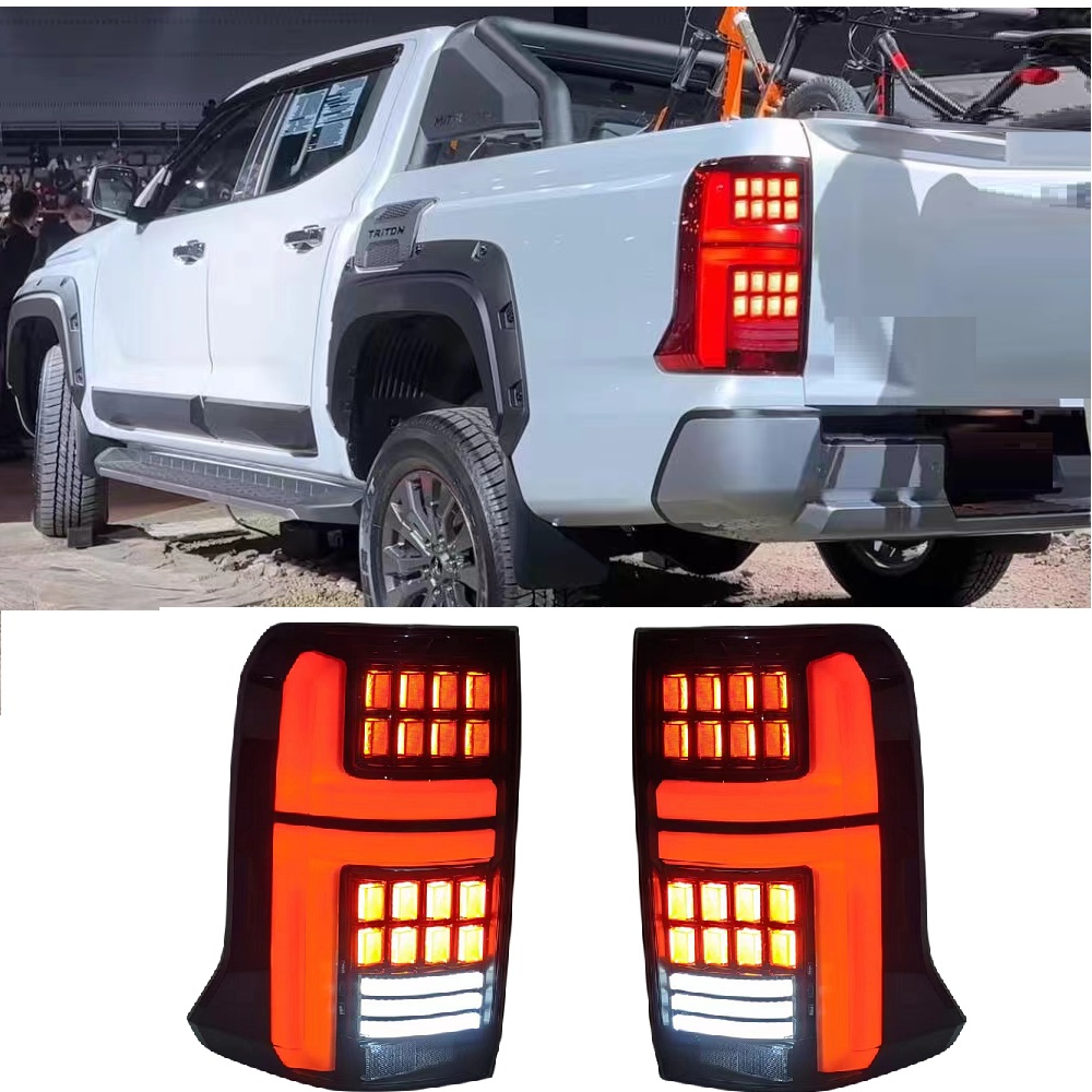 自動 Led リアテールライト三菱トライトン L200 2024 2025 ピックアップリアテールライトランプアセンブリターンブレーキリバースライト