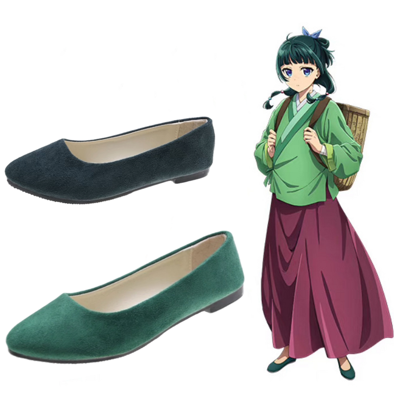 猫猫コスプレ靴アニメ薬屋の日記靴グリーン
