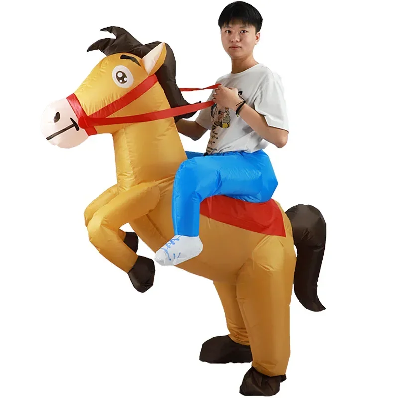 乗馬馬インフレータブル衣装ハロウィンショー衣装面白い動物乗り物ウォーキングジャズ馬インフレータブル衣装