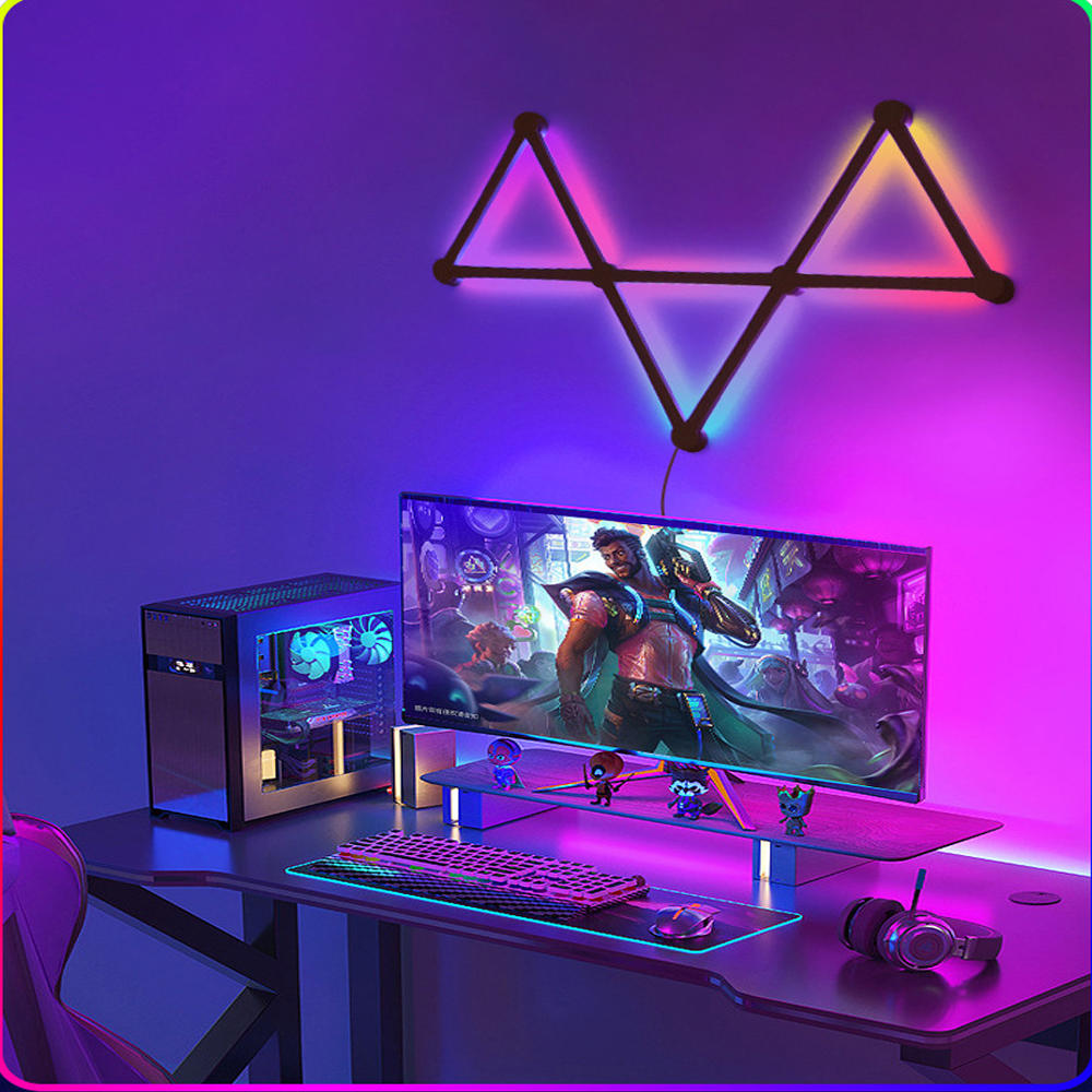 RGB LED ウォールランプスマート WIFI アプリ DIY フリースプライシング雰囲気ナイトライト音楽リズムテレビバックライト寝室ゲームルーム装飾ランプ