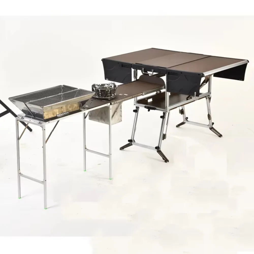 キャンプアルミキッチンとRvキッチンC650-BBQ屋外装備ピクニックテーブル折りたたみキャンプストーブキャンプモバイルキッチン