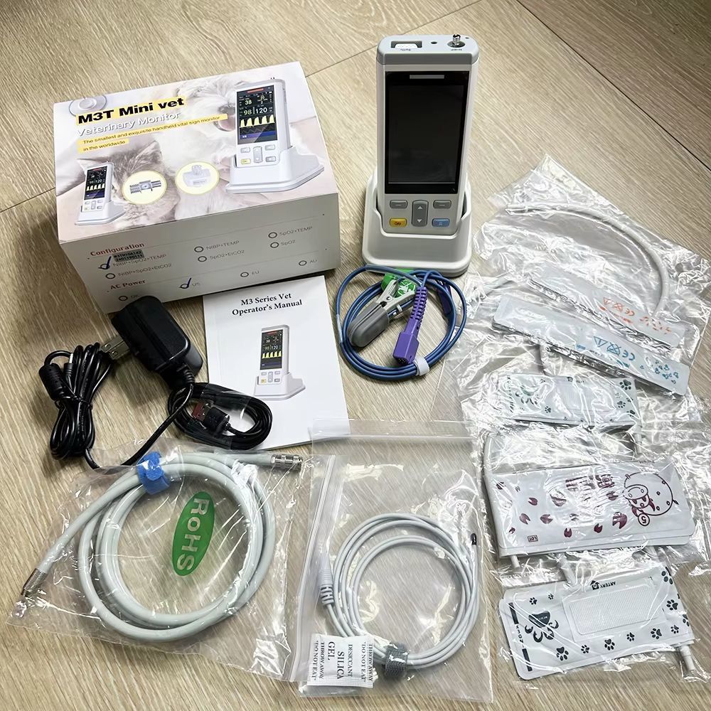 ポータブル マルチパラメータ ペット モニター M3TM3E - 血圧、血中酸素、体温、二酸化炭素濃度
