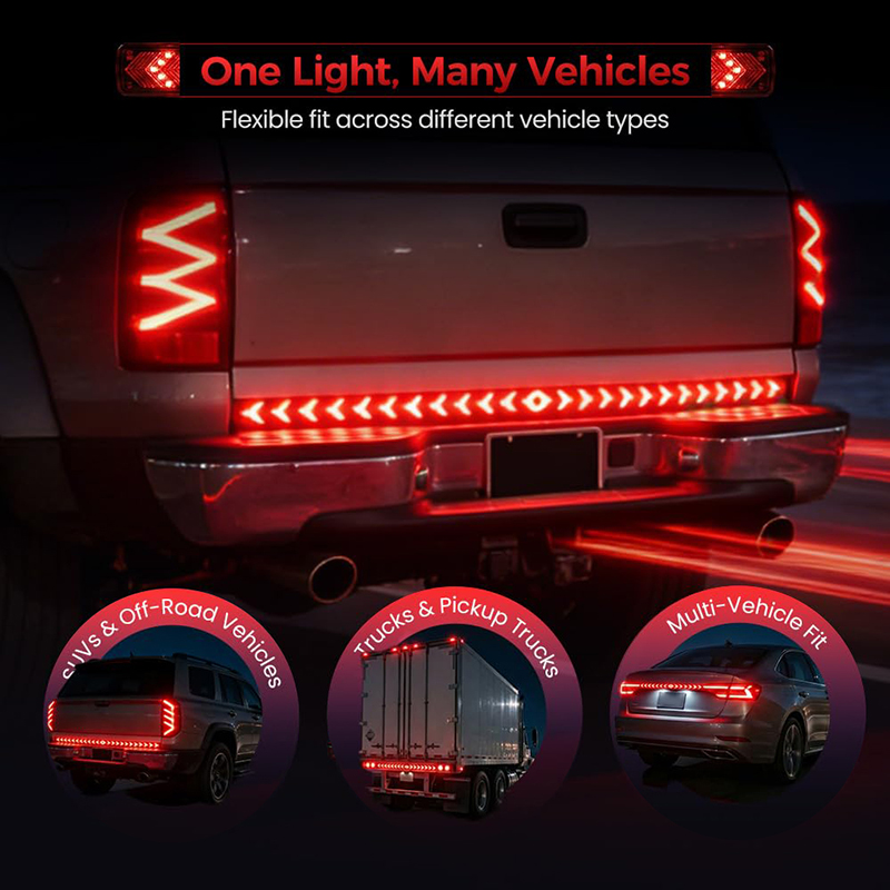 LED テールゲート ライト バー ストリップ、2026 アップグレード ライト LED バー シグナル ブレーク リバース、ターンシグナル ストリップ