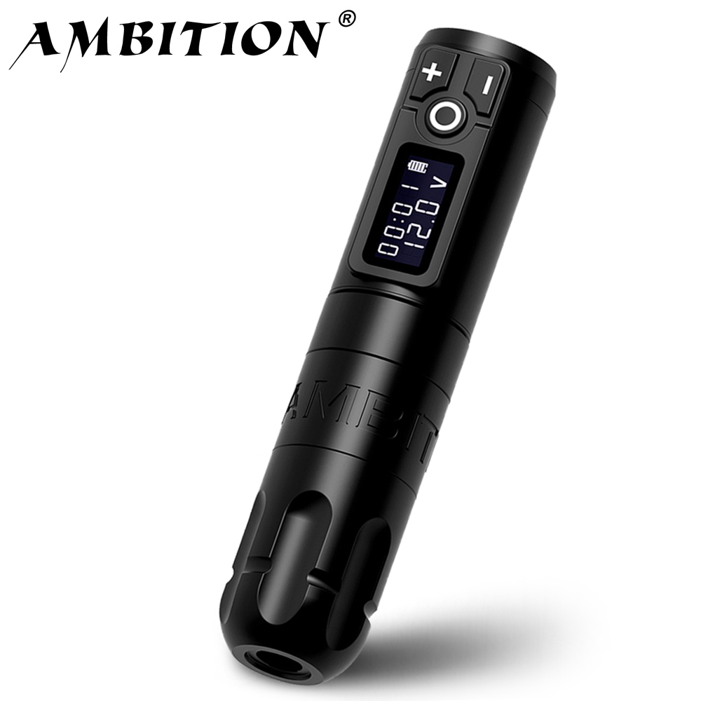 野心兵士ワイヤレスタトゥーマシン回転式バッテリーペン 2400mAh LED デジタルディスプレイボディ Artwith ポータブルパワーアーティスト