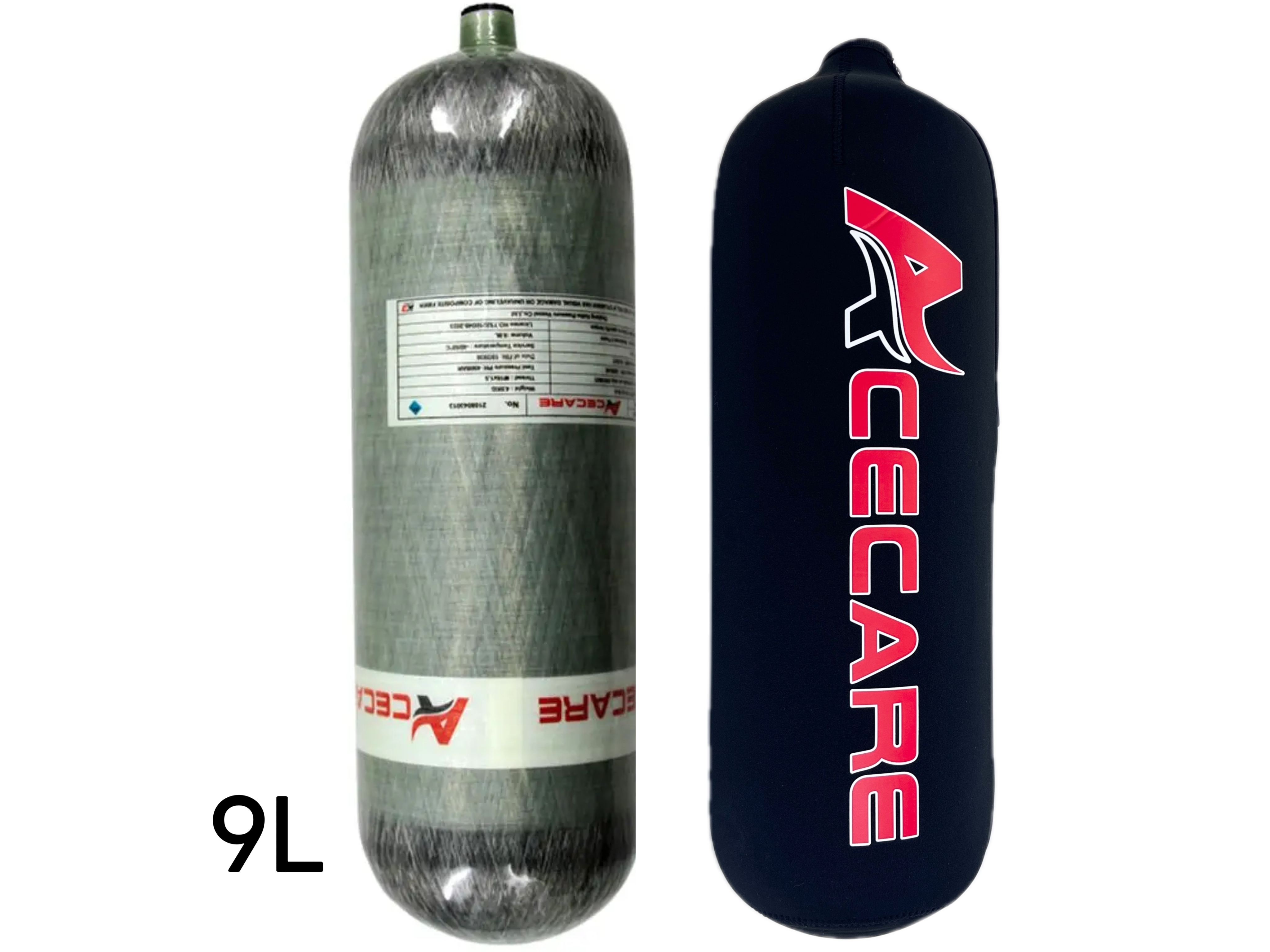 Acecare 30Mpa 300Bar 4500Psi 9L HPA カーボンファイバーシリンダー保護防水ケーススキューバダイビング M18 * 1.5
