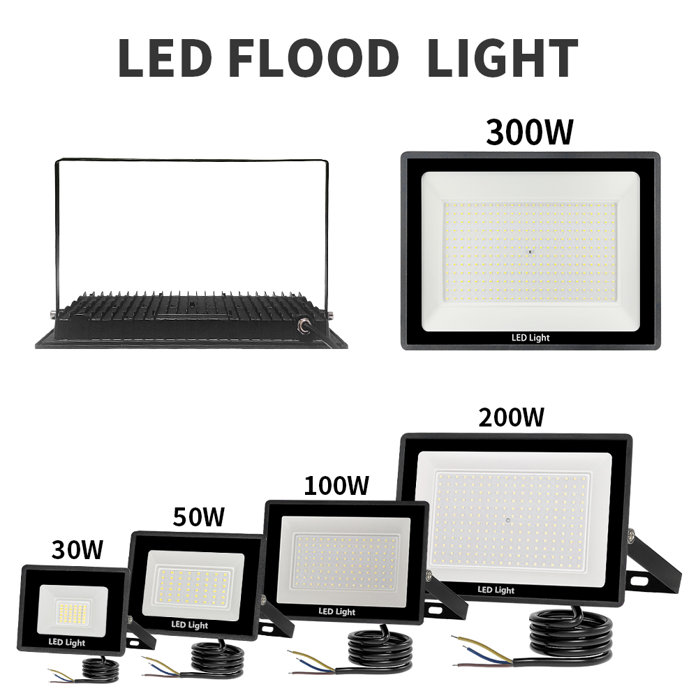 LED フラッドライト 30 ワット 50 ワット 100 ワット 200 ワット 300 ワット LED スポットライト屋外 IP67 防水 LED プロジェクターガーデンスクエア街路灯