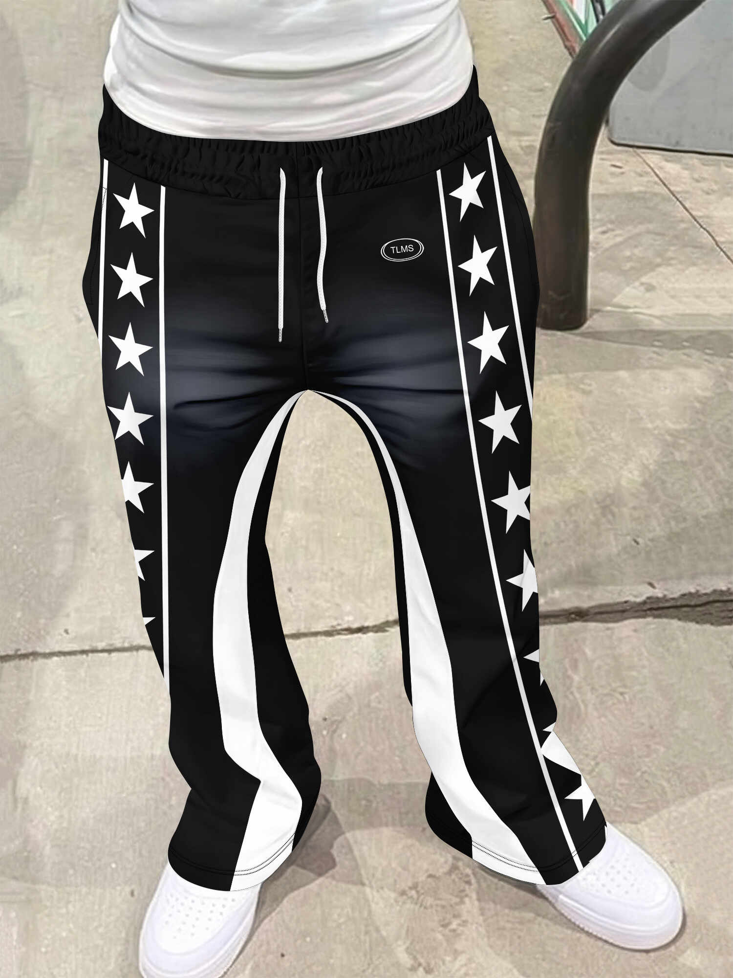 Y2k フレアパンツ男性ルーズ 3D プリントズボンカジュアルスウェットパンツミッドウエストスポーティな女性の服ストリートヒップホップヴィンテージパンツ