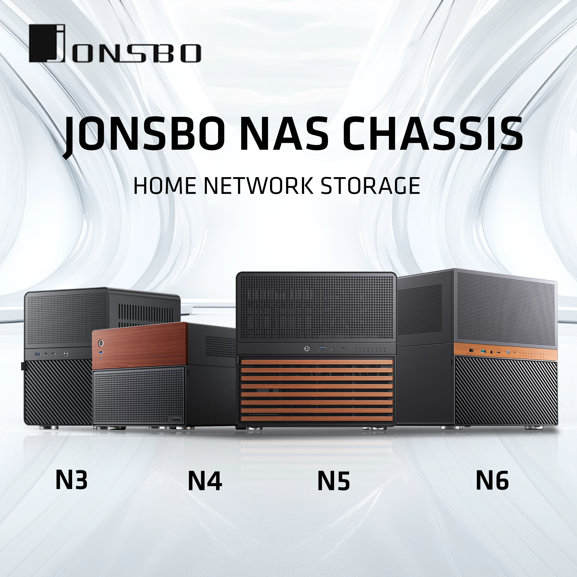 JONSBO N3 N4 N5 N6 NAS シャーシ複数のドライブベイ付きホームネットワークメディアストレージオフィスビジネスコンピュータケースに最適
