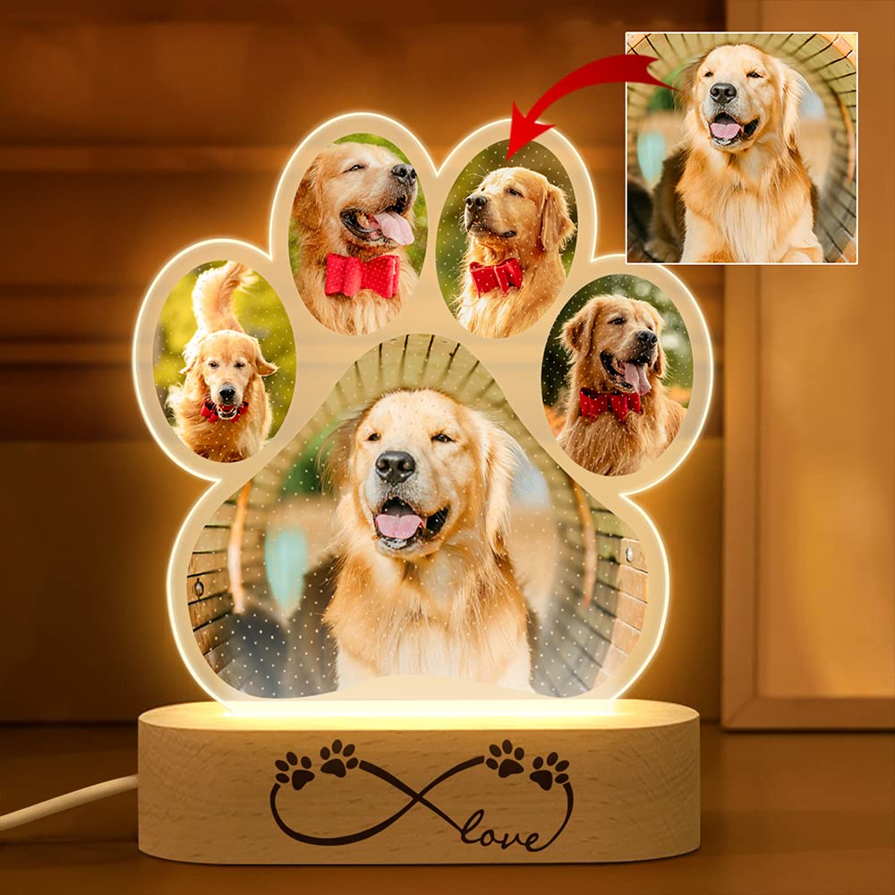 パーソナライズされた犬猫ペット写真ナイトライトカスタムアクリル USB LED ランプ動物の絵装飾照明センチメンタル記念品