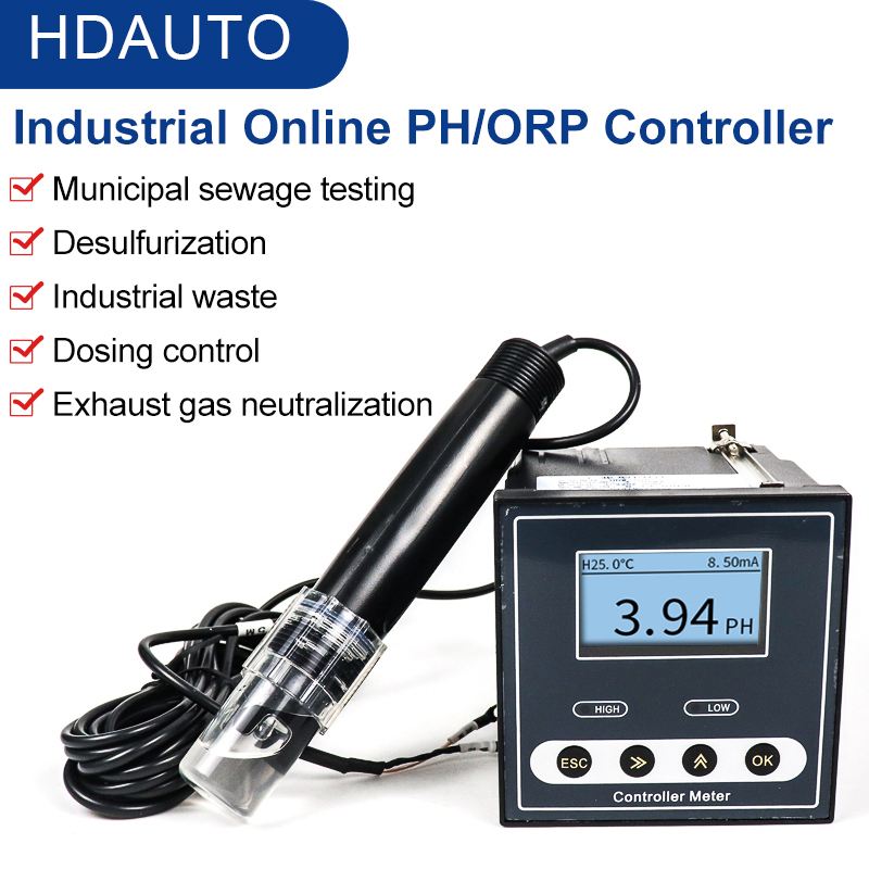 産業用オンライン PH メーター PH コントローラー ORP センサー電極プローブテスター連続測定制御都市下水用