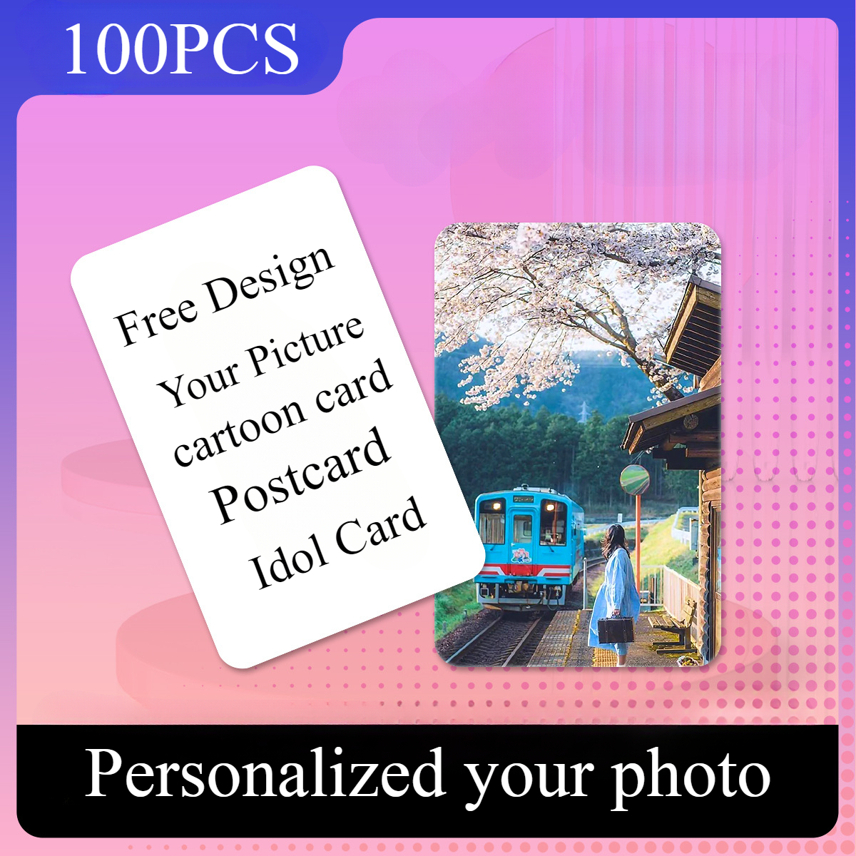 厚手のポストカード100枚セット、パーソナライズされた写真入りビジネス/アイドルカード、カラフルなプリントのDIYバスケットボール選手カード、ギフトカード
