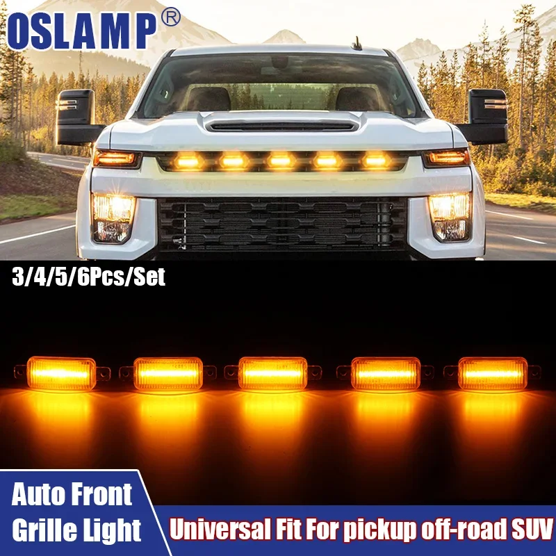 3/4/5/6 個フロントグリル LED オートライト信号ランプユニバーサルフィットピックアップオフロード SUV カーアクセサリー LED ライトとハーネス