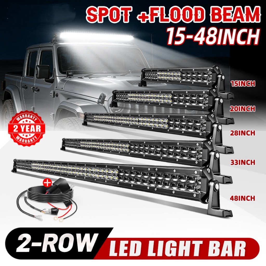 HL Led ドライビングライトバー複列プロジェクターレンズ 15 インチ 20 インチ 28 インチスポットフラッドコンボビームオフロード車 SUV UTV 12V 24V