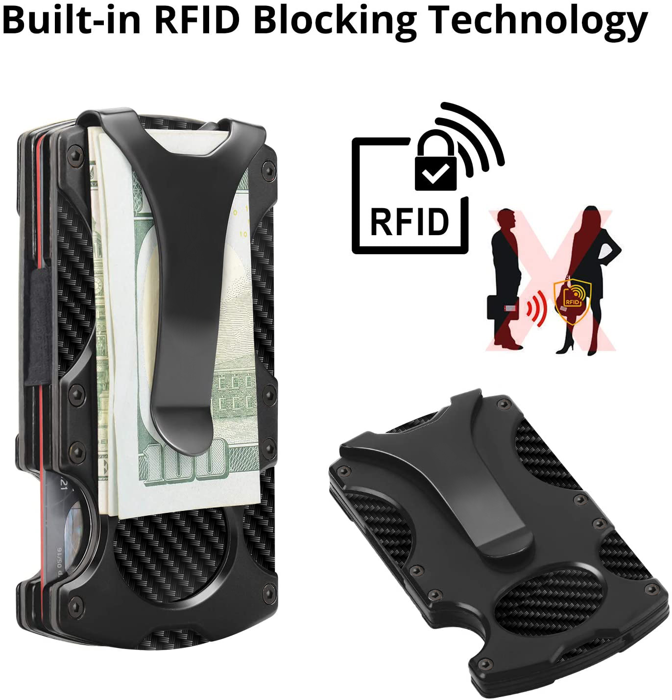不可欠な新しい男性ケーススリムクレジットカードホルダーアルミミニ財布 RFID 盗難防止保護金属マネークリップ男性