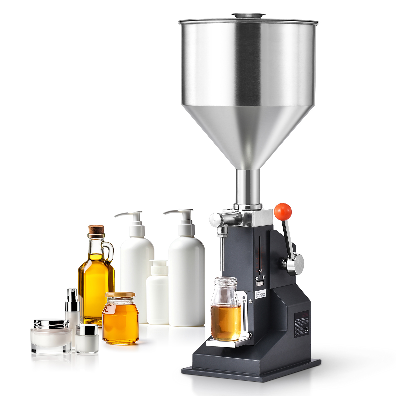 SucceBuy 5-100ml /5-50ml 手動ペースト液体充填機 ホッパー付き 調節可能なボトルフィラー ミルクウォーターシャンプーハニー用