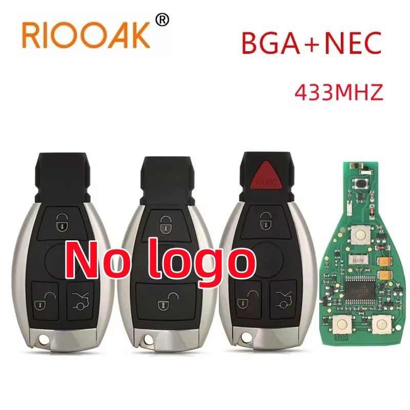 1 個ロゴなし 2/3/4 ボタンリモートスマートカーキー 433MHz BGA スタイル MB メルセデスベンツ CES サポートオリジナル NEC BGA F