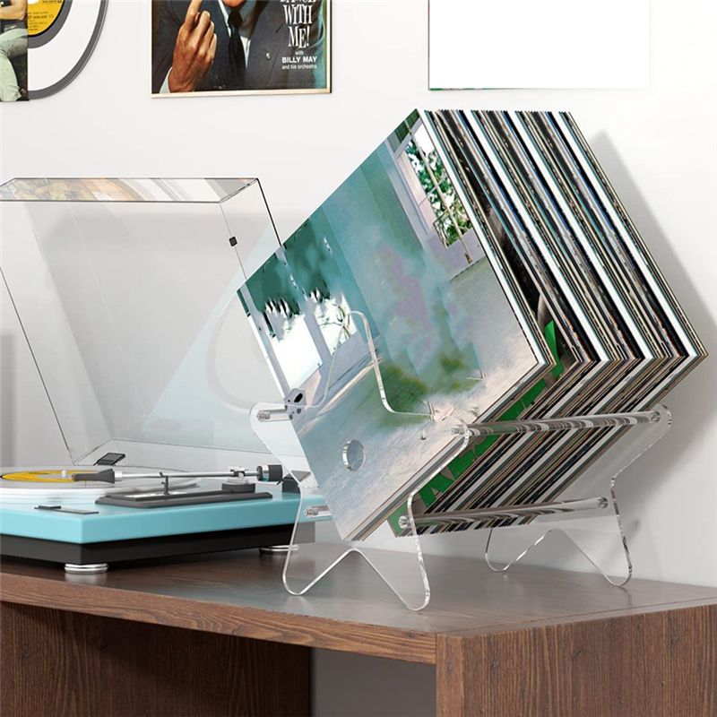 A75K レコード収納スタンド、アクリル製レコード収納ホルダー、シングルおよびゲートフォールドアルバム用クリアCDオーガナイザーホルダー