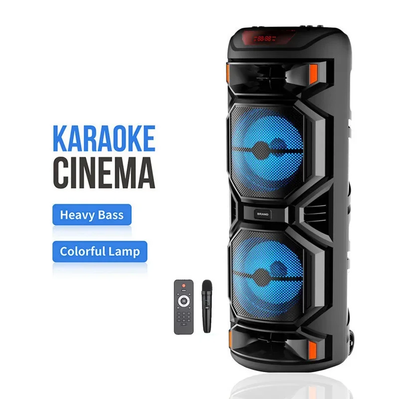1200 ワット屋外 Bluetooth スピーカー 8 インチダブルホーンサブウーファーポータブルワイヤレスコラム低音サウンドマイク Hi-Fi スピーカー