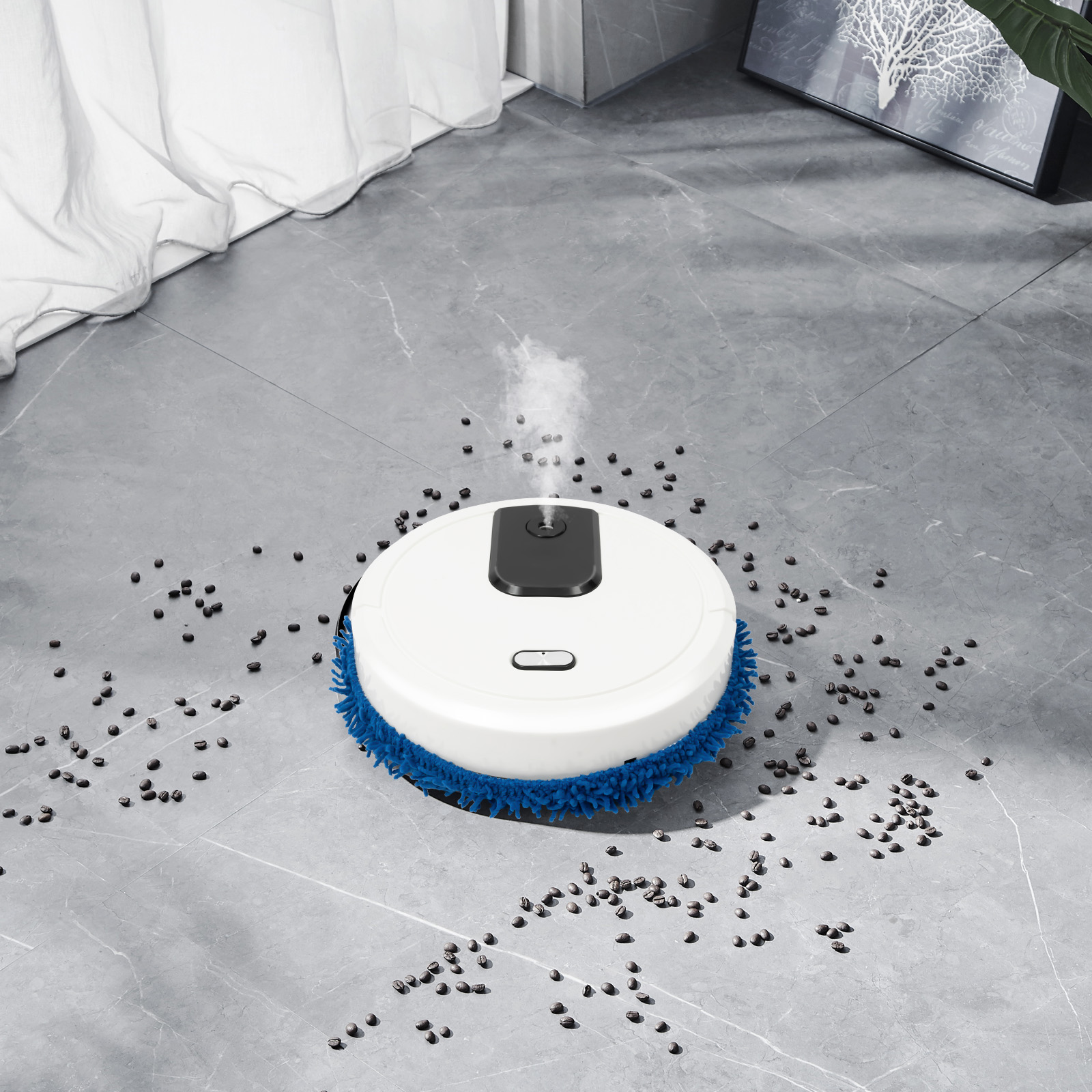 自動スマートロボットモップマシンウェットドライデュアルユース 10000RPM 60 分床クリーナースプレー加湿 ABS ホームキッチンタイル