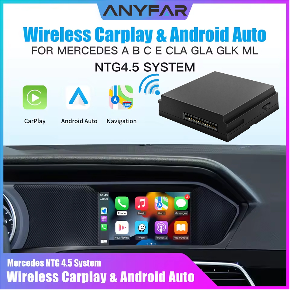 ワイヤレス Carplay デコーダメルセデスベンツ A B C E CLA GLA GLK ML スプリンター NTG4.5 ベッカーモジュール Android カーナビゲーション