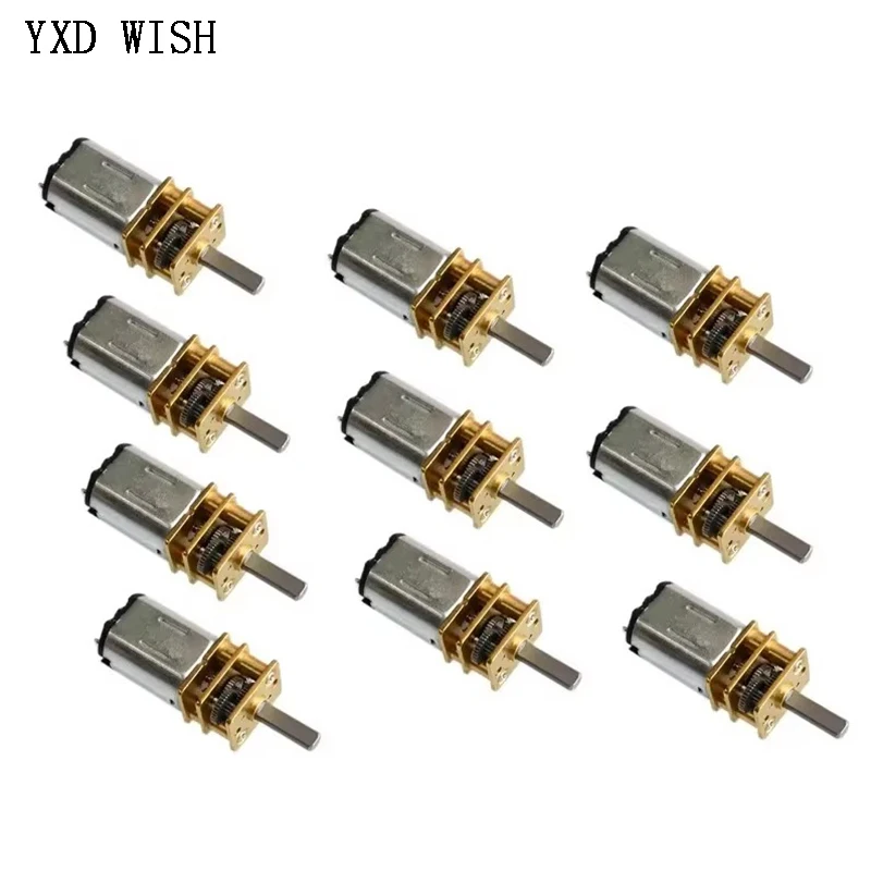 10 個 GA12-N20 マイクロメタルギア DC モーター DC 3V 6V 12V ギアホイールギア DC モーター 30RPM 60RPM 100RPM 200RPM 300RPM 600RPM 1000RPM