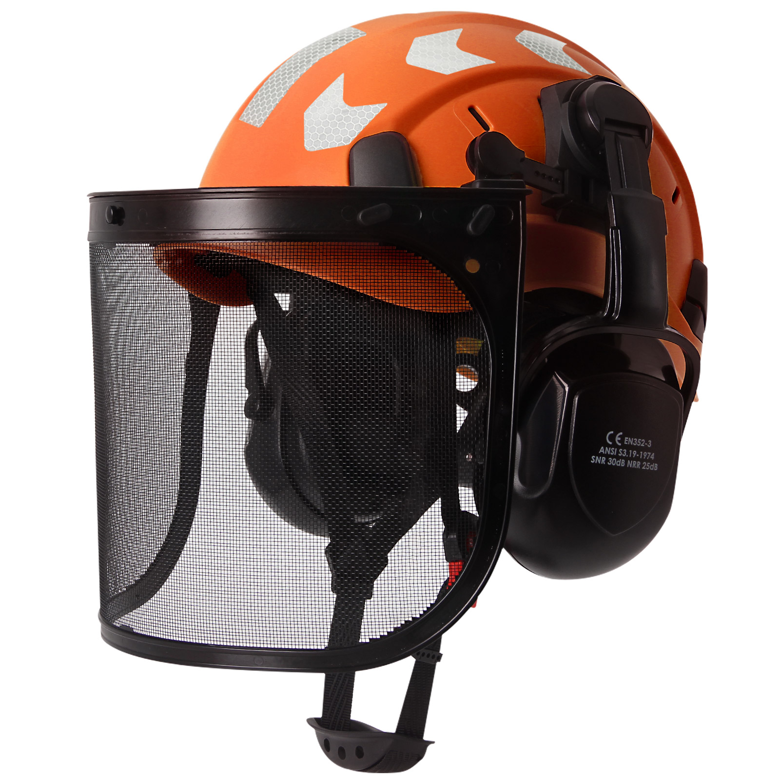 ABS 林業安全ヘルメット保護フルフェイスメッシュシールドマスクイヤーマフチェーンソー刈払機トリマー作業ハード帽子