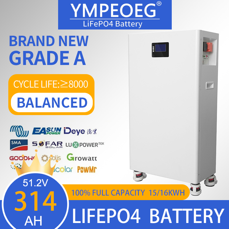 15KWH/16KWH LiFePO4 バッテリーパック真新しいグレード A 48V280Ah/314Ah 8000 サイクル 100% フル容量家庭用エネルギー貯蔵