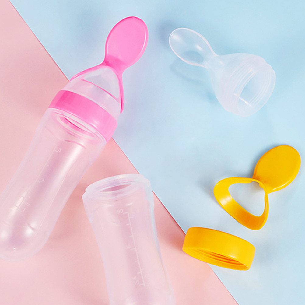 3 個米シリアル哺乳瓶シリコーンベビーフィーダースクイズタイプポータブル給餌容器ピューレ乳房用
