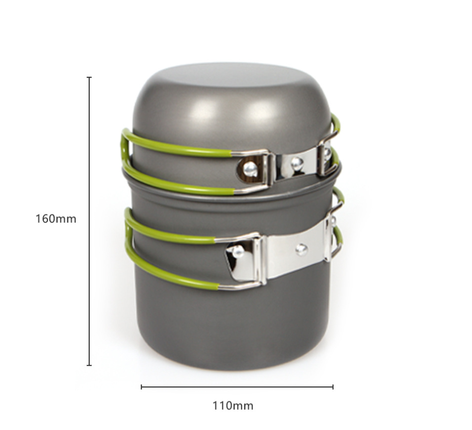 アウトドア キャンプ 調理器具 メスキット ハイキング トレッキング ピクニック 釣り用 - 耐久性のあるアルミニウム調理食器セット