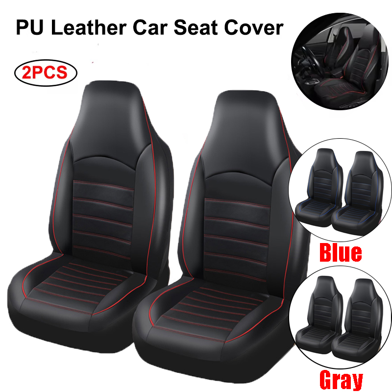2 パック Pu レザーフロントシートカバー車のファッションスタイルハイバックバケットカーシートプロテクターカバーユニバーサルカーシートアクセサリー