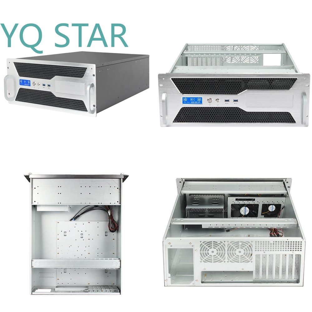 4U 産業用コンピュータサーバーシャ​​ーシ製造用 4U ラックマウントエンクロージャ高耐久スチールケース 19 インチサーバーキャビネット