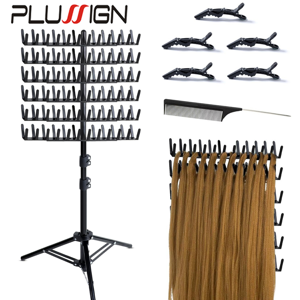 Braiding Hair Rack Standing Extension Holder Hanger 144 Pegs Divider For Separator Tropid Stand Display Salon Hair Stylist Tools