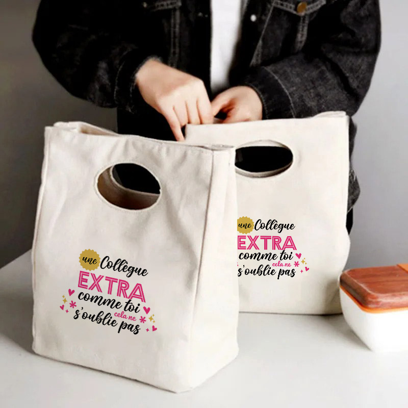 1 pc スーパー同僚パターンランチクーラーバッグポータブル断熱弁当トート保温食品保存袋素晴らしい同僚ギフト