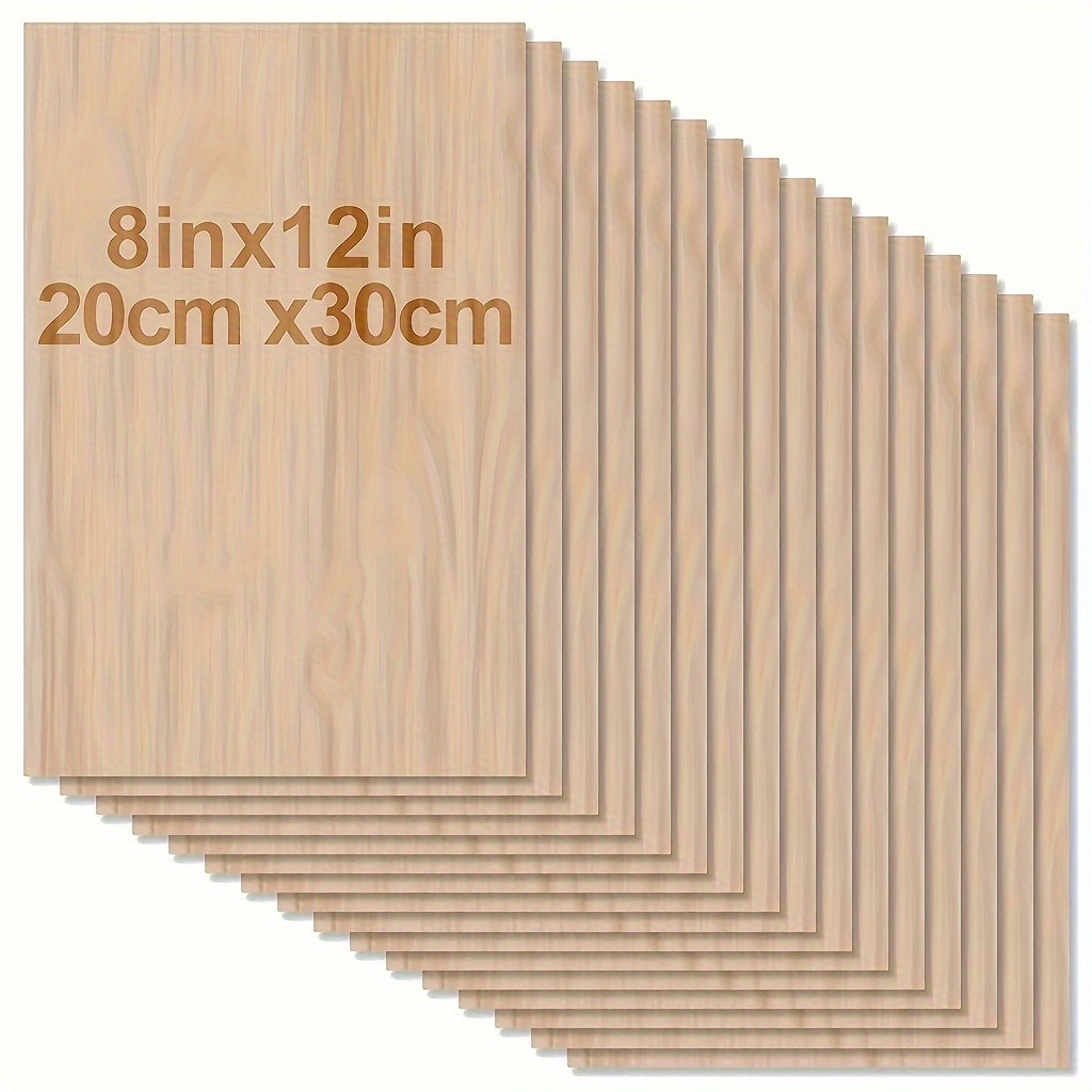 工芸用木材 4/8/12/24/48 個 - 20*30 cm - 表面が滑らかな 2 mm 厚の合板 - レーザーカットされた正方形のパネル