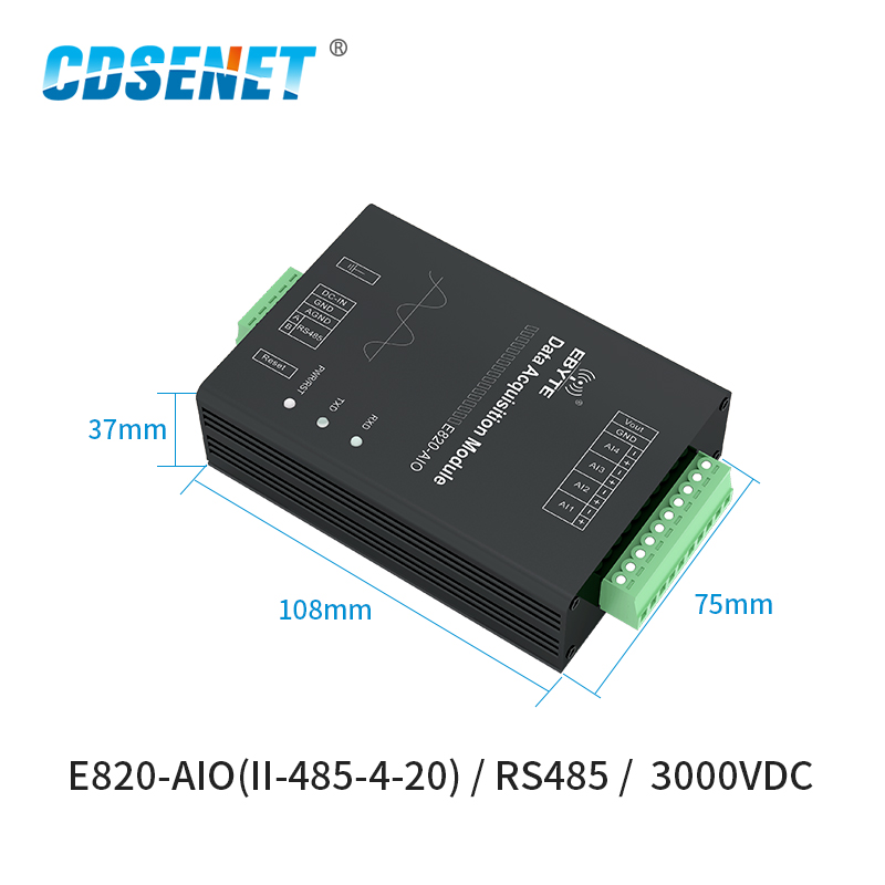 E820-AIO(II-485-4-20) RS485 アナログ信号取得モジュール Modbus RTU 4-20mA 4 チャンネルワイヤレスデータトランシーバー RF モジュール