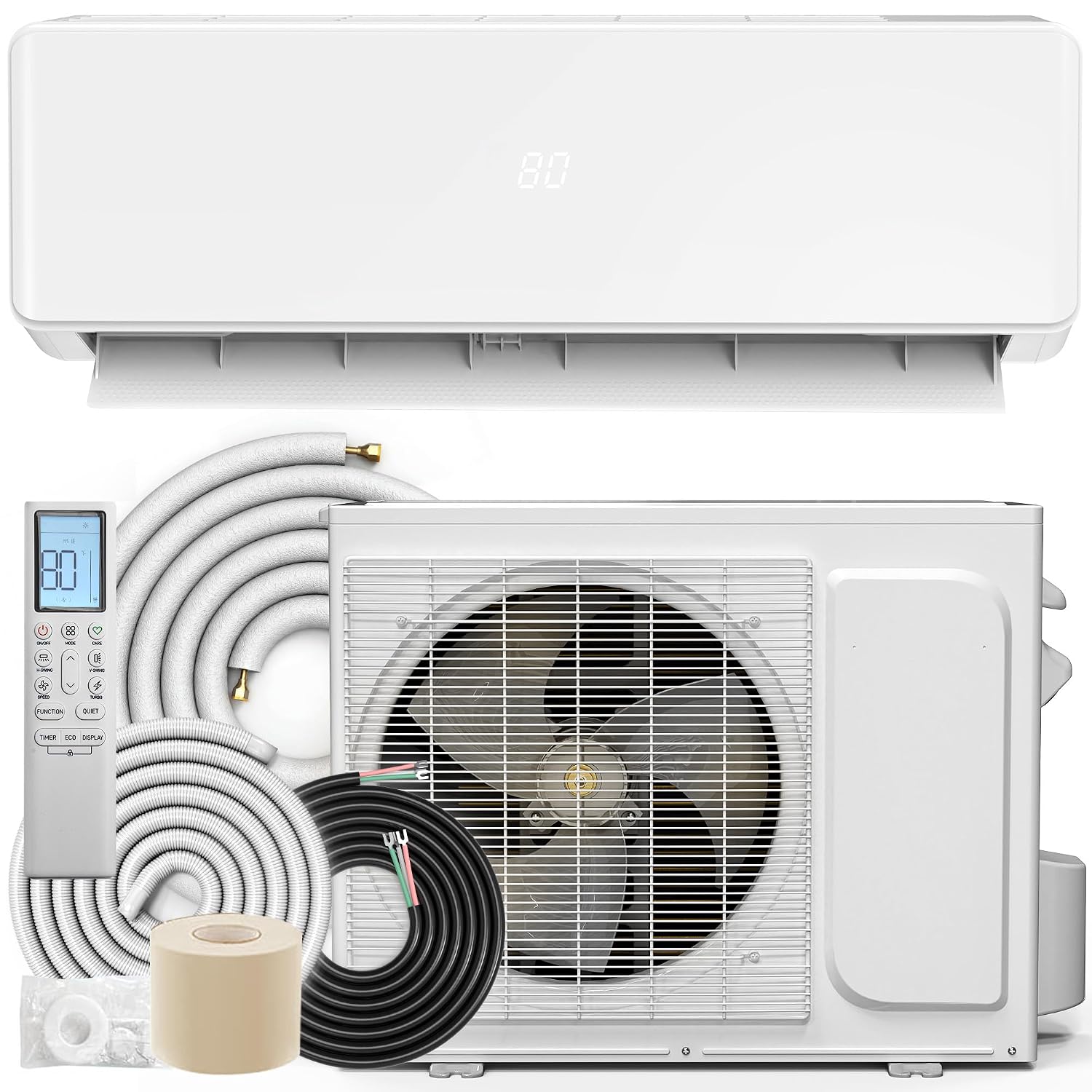 20 SEER2 12000BTU ミニスプリット AC/加熱システム 115V、プリチャージインバーター AC 冷却
