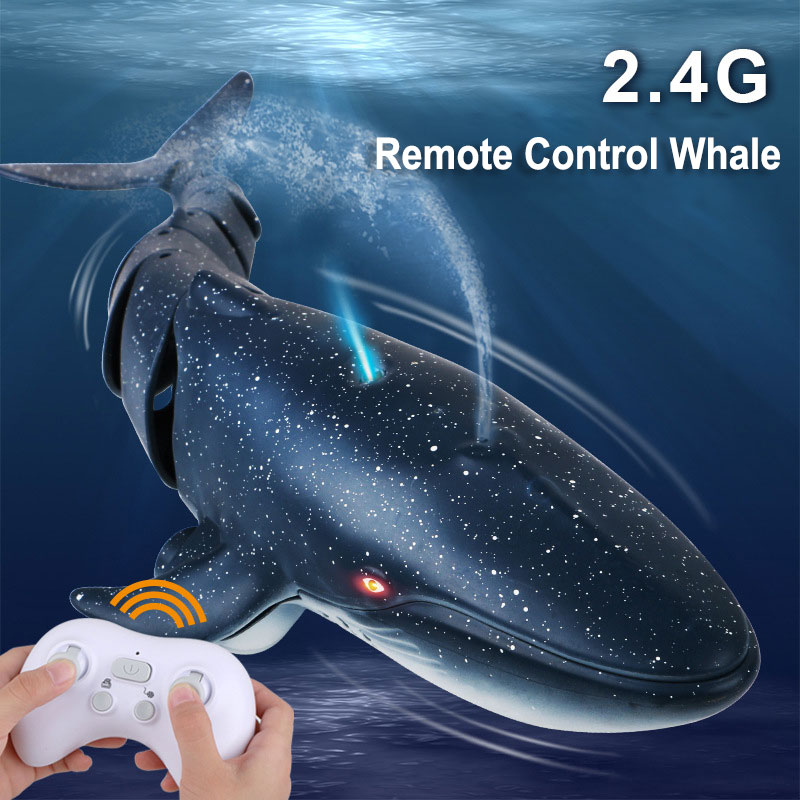 2026 新しいリモコンクジラのおもちゃリモコンジンベエザメ 2.4 グラム水スプレーシミュレーションモデルクジラ子供のおもちゃのギフト