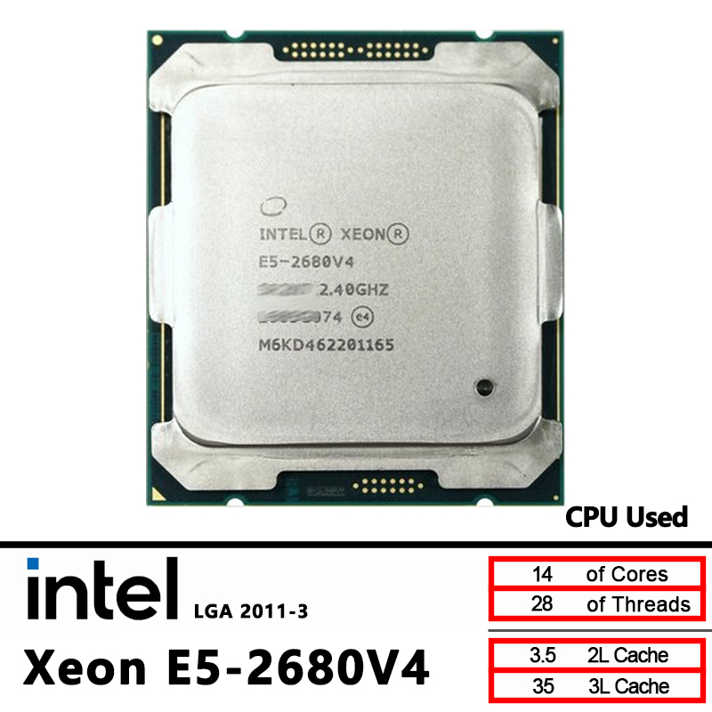 Intel Xeon 2680 V4 E5-2680V4 使用 CPU 2.4 GHz 14 コア 35M 120W 14nm LGA 2011-3