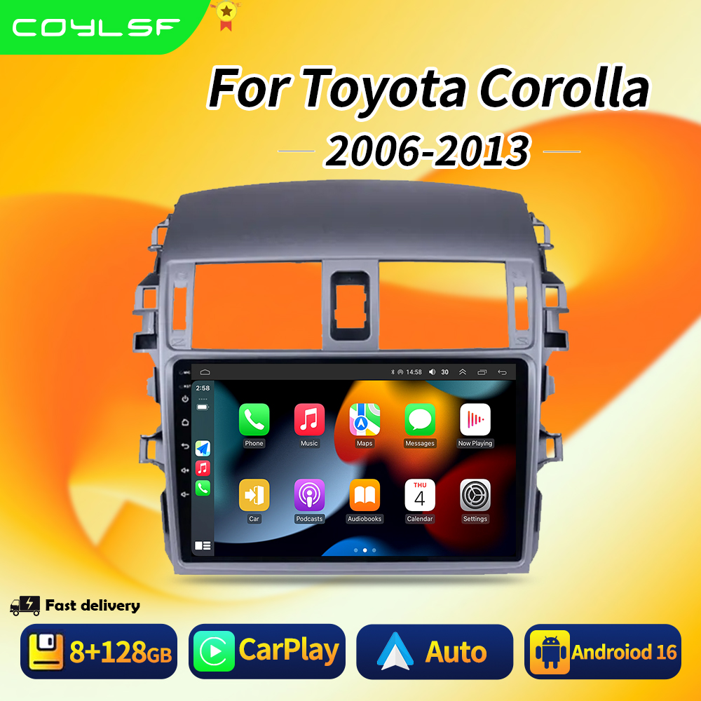 Carplay Android Auto トヨタ カローラ E140/150 2006 2007-2013 マルチメディア自動車サブウーファー Autoradio Android DSP 4G