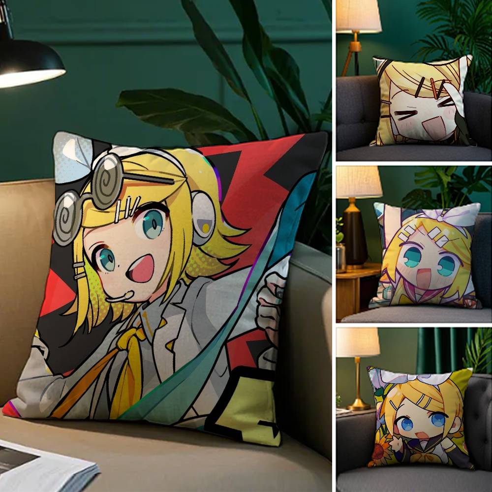 アニメ K-鏡音リンかわいい枕ケースぬいぐるみ生地ソフト枕両面プリントソファクッションカバースロー