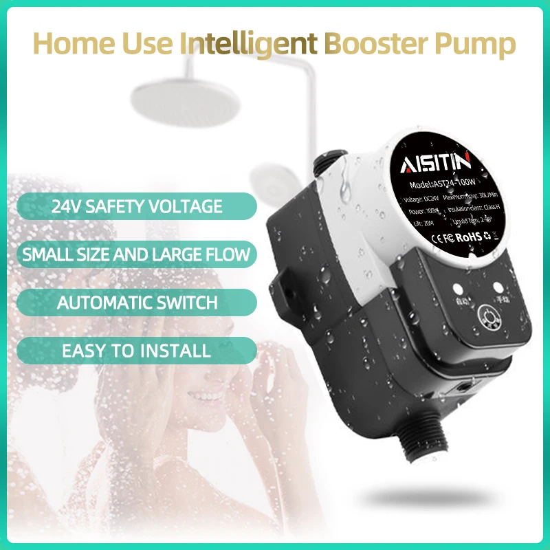 AISITIN ブースターポンプ ブラシレスウォーターポンプ 16 メートル 24v IP56 Pome 自動圧力コントローラー家庭用ブースト給湯器