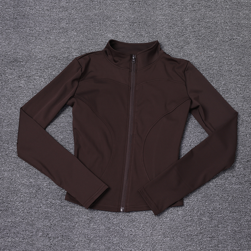 女性スポーツジャケット長袖シャツワークアウトコートジムトレーニング服ヨガスポーツウェア