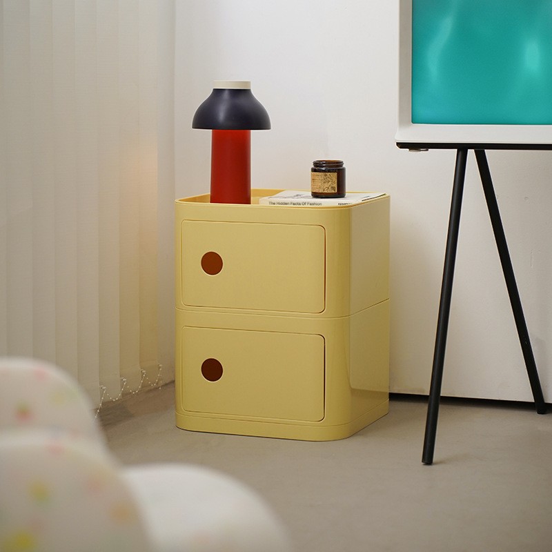 MOMO モダンなシンプルでクリエイティブな小型収納ロッカー棚家庭用非常に狭いクリームスタイルの寝室のベッドサイドテーブル