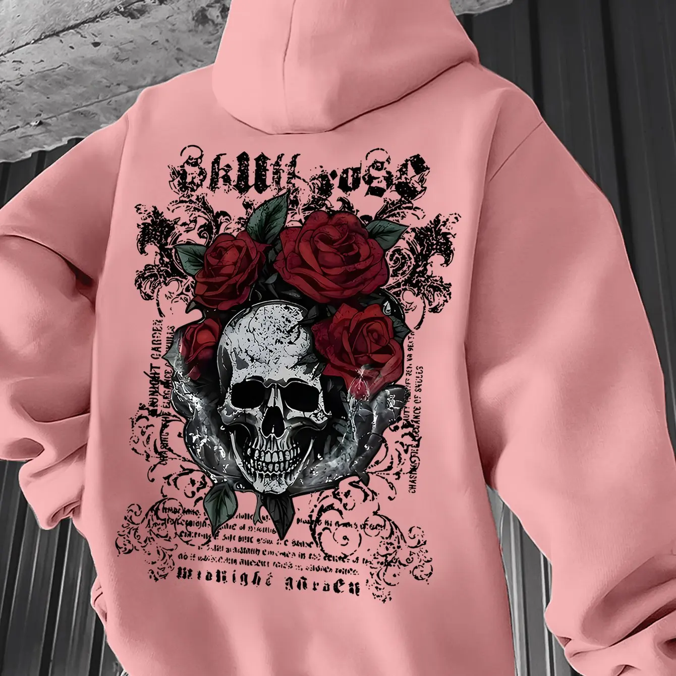 Men's trendy American hip-hop style skull print hoodie long-sleeved pullover men's sweatshirt with street dark style