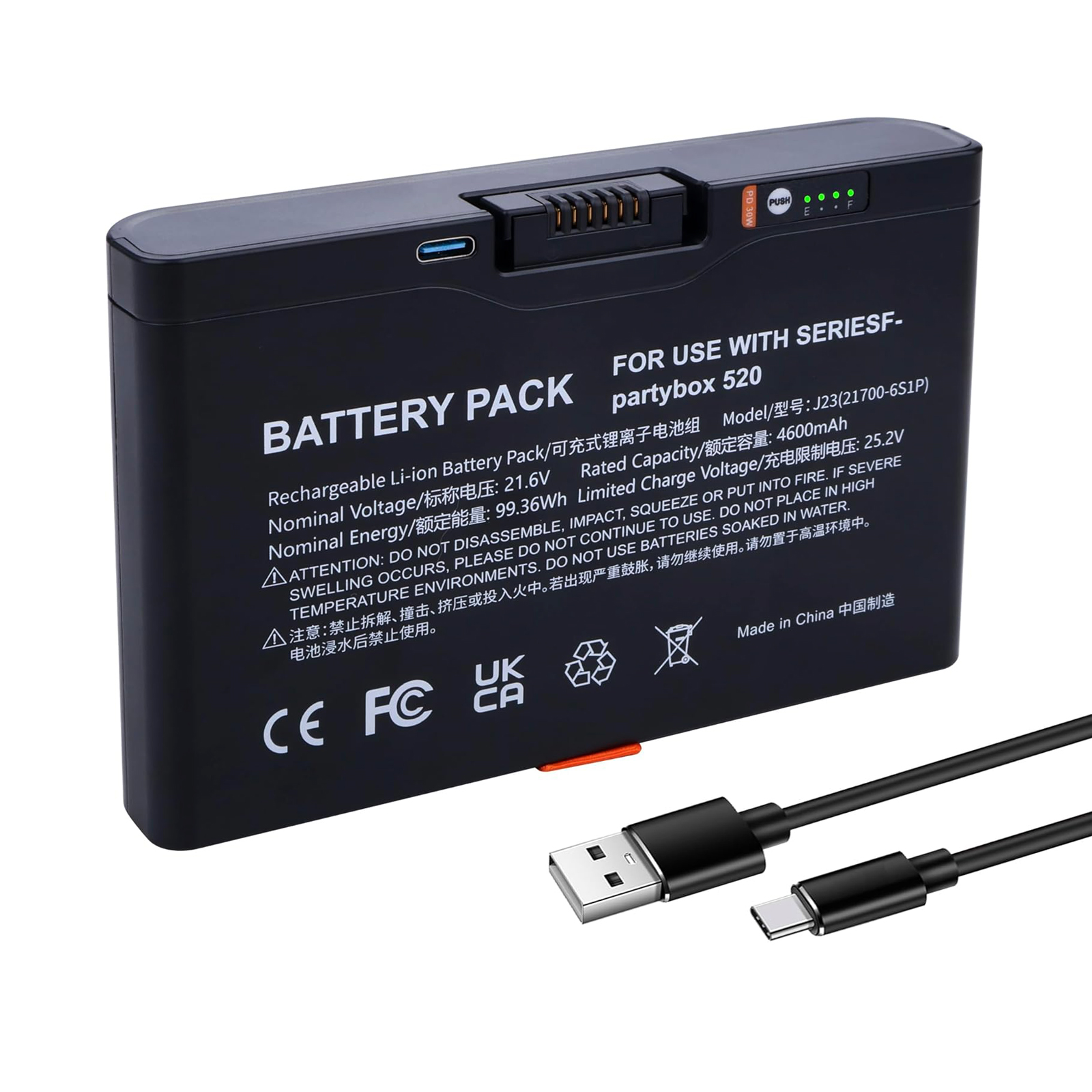 4600mAh 交換用バッテリー JBL Partybox 520 Partybox 720 BOOMBOX 4 Bluetooth スピーカー TYPE-C PD 高速充電ポート付き
